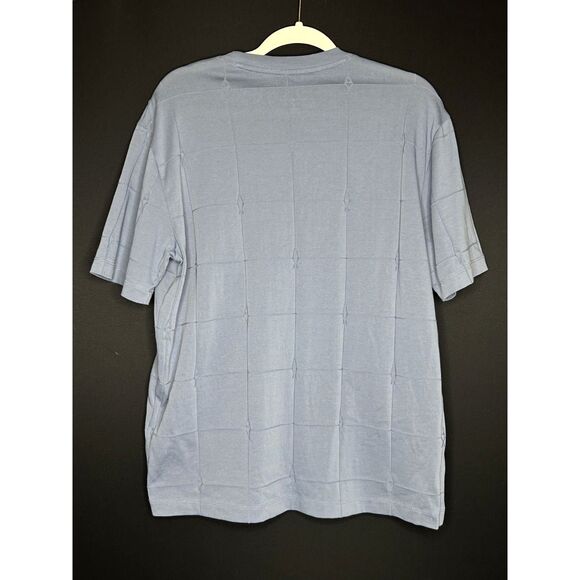 Armani Exchange Men's Regular Fit ASV Ribbed Cotton Slate Blue Crew Neck T-Shirt - Picture 2 of 10